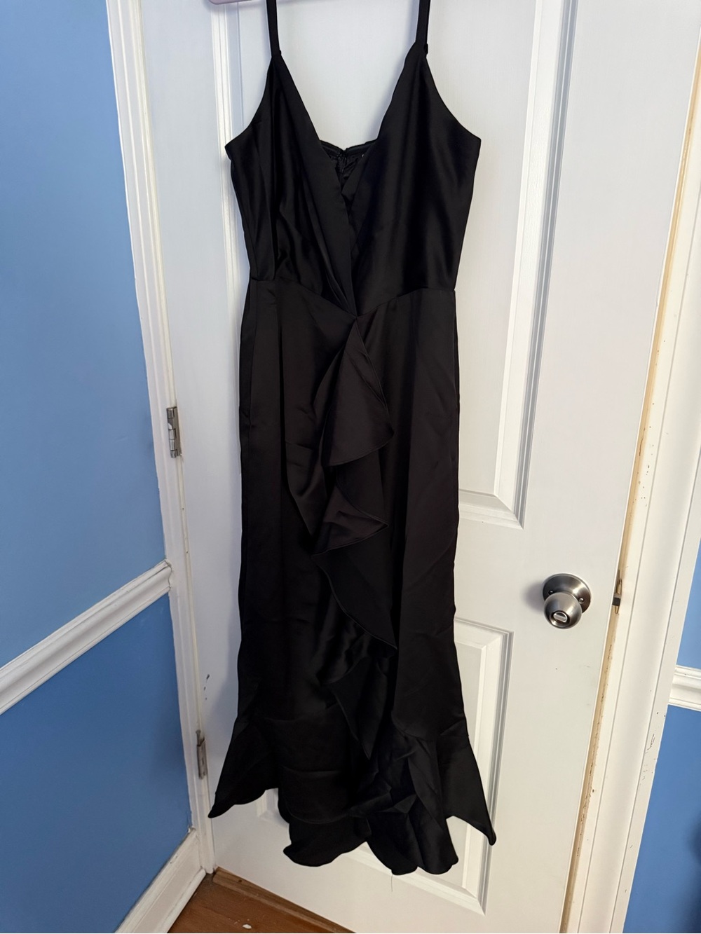 City Chic Black Ruffle Slip Dress - Elegant Evening Wear